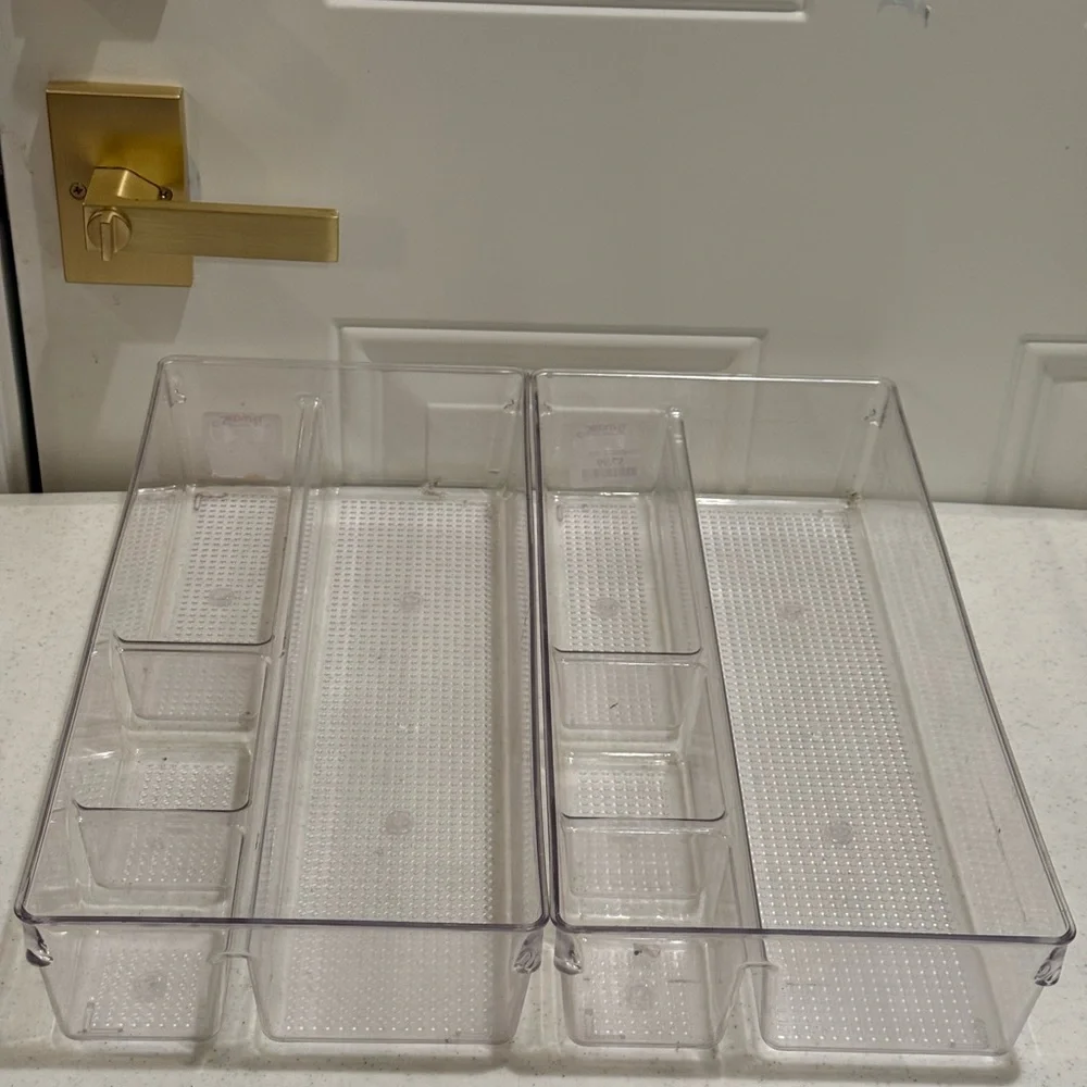 NEW Clear Plastic Drawer Organizers Set